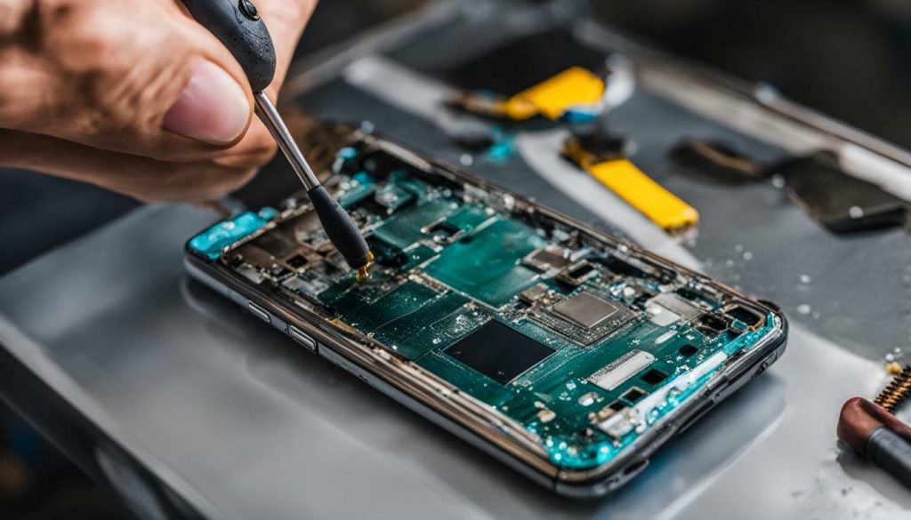 reparación de daños por agua en teléfonos móviles